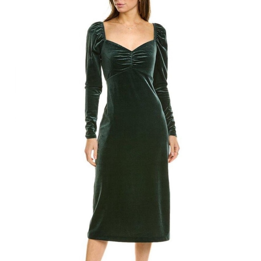 NWT Boden Green Velvet Sweetheart Jersey Midi Dress - Women’s Size 6